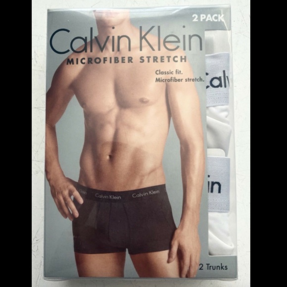 Calvin Klein New NIP Microfiber Stretch 2 Pack White Trunk Underwear NP1907O - Picture 1 of 2